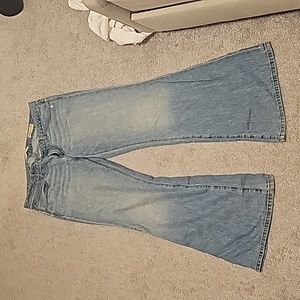 Womens Wide Leg Light Wash Jeans